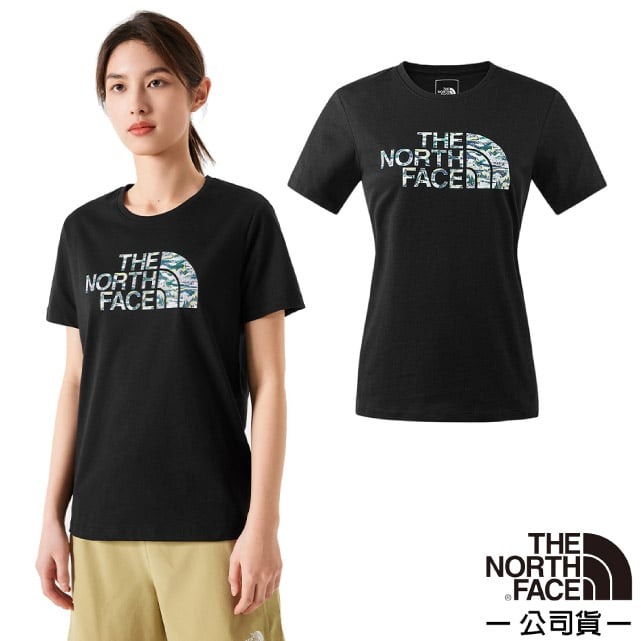 【The North Face】女 FLASHDRY 吸濕透氣排汗短袖圓領T恤.運動上衣/88GZ-JK3 宇宙黑✿30E010